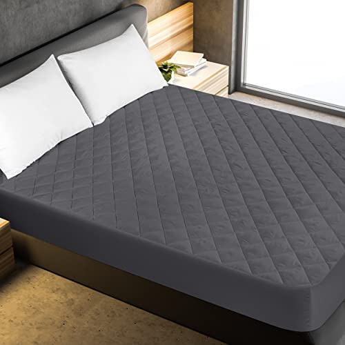Protector Para Colchon Ajustable Tamaño Queen Color Gris Gris Geométrico Queen