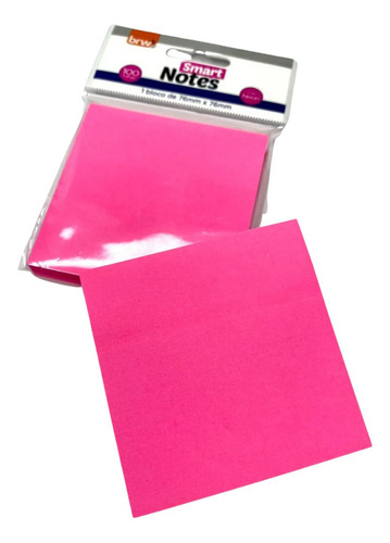 Bloco Smart Notes 76x76mm Rosa Neon 100fls 1 Bloco