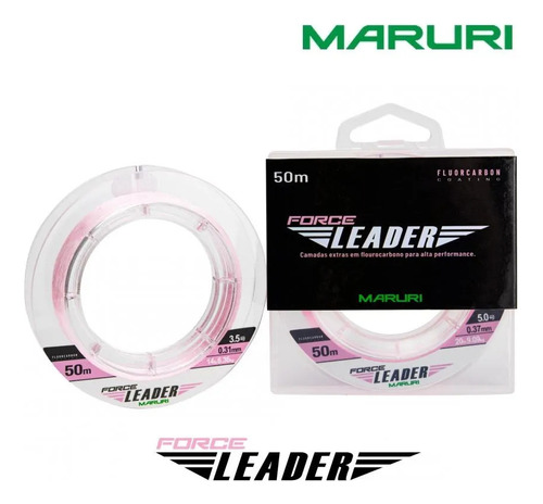 Linha Leader Fluorcarbon 50mts Force Maruri 0.37mm( 20lbs )