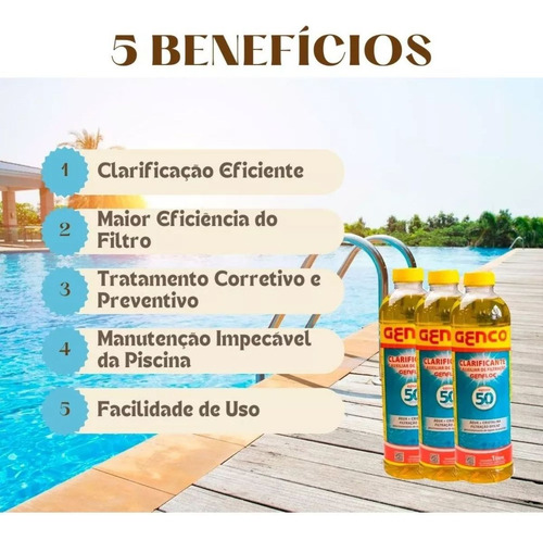 Kit 12 Unidades Clarificante Genfloc Spas Piscinas 1l Genco