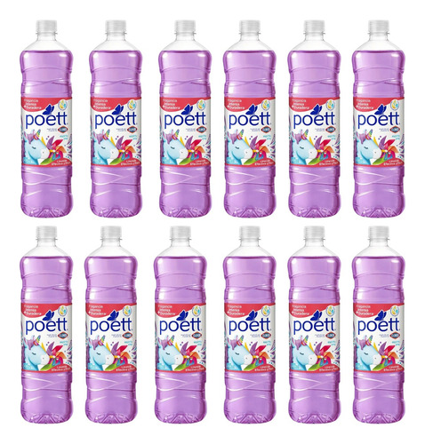 Pack 12 Poett 900ml Perfuma Y Desinfecta Colección Completa