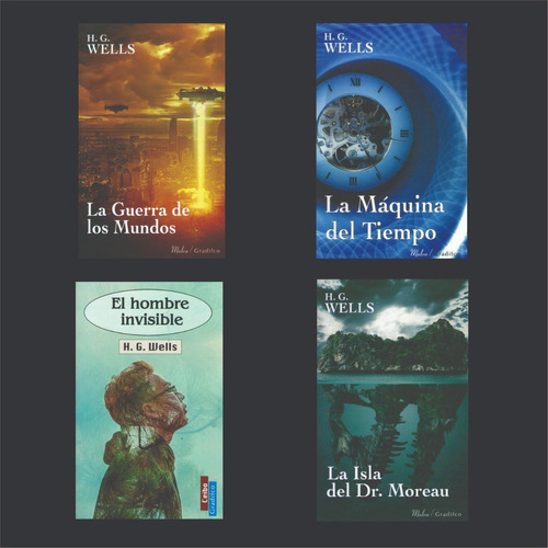 H G Wells Lote X 4 Libros Nuevos La Guerra De Los Mundos + 