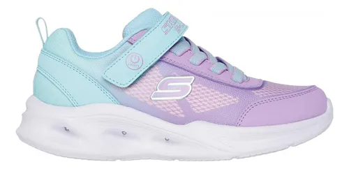 Zapatilla Niña Sola Glow Ombre Delux Azul Skechers