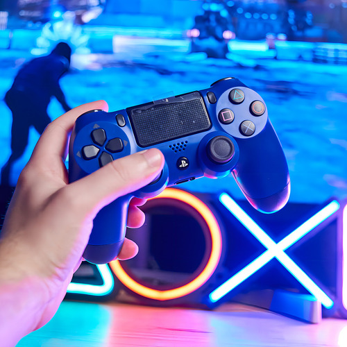 Joystick Inalámbrico Playstation Dualshock 4 Ps4 Azul Wave Blue
