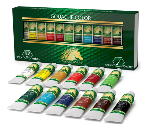 Gouache myartscape, Set De 12 Colores (tubos De 12 Ml C/u)