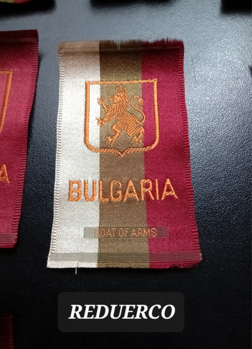 Escudo De Armas Impreso En Seda 7,5x4,5 Bulgaria Antiguo 