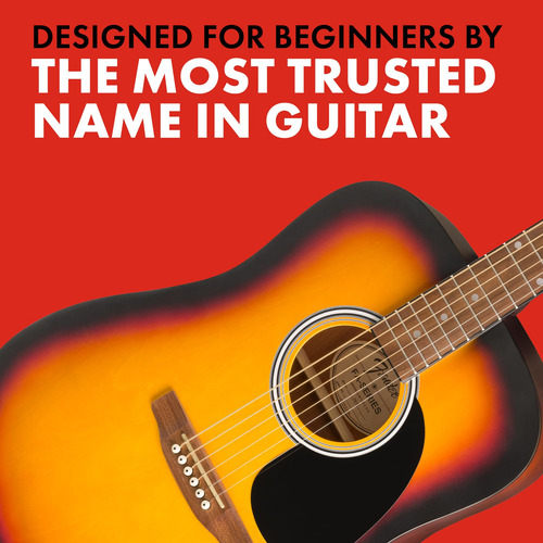 Guitarra Acústica Fender Fa-25 Dreadnought Sunburst Rayos De Sol Ambidiestro Material Del Diapasón