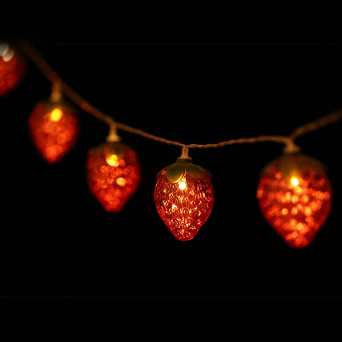 Cadena De Luces Strawberry: 20 Led Para Festivales Y Fiestas