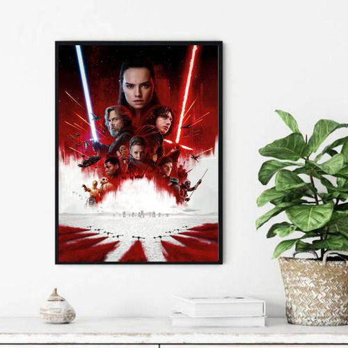 Quadro Decorativo Filme Star Wars 34x23cm - Moldura Branca