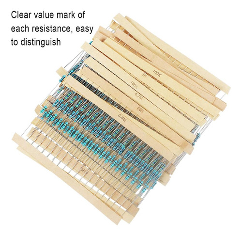 Kit De Resistencias De 1280 Piezas De 64 Valores, Resiste...
