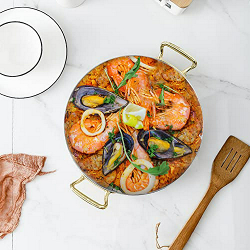 Sartén De Paella De Acero Inoxidable, Antiadherente, 24-36cm