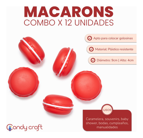 Souvenir Macaroon Golosinero Grande X 12unis