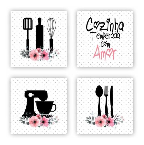 Quadros Decorativos Cozinha Coffee 20x20cm