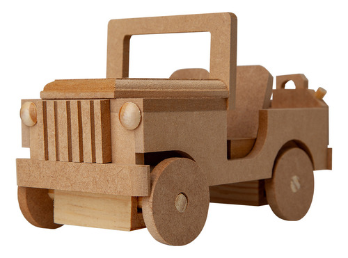 Carrinho Carro De Brinquedo Madeira Modelo Jeep