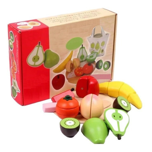 Juego De Corta Frutas Y Verduras De Madera Con Velcro Ii