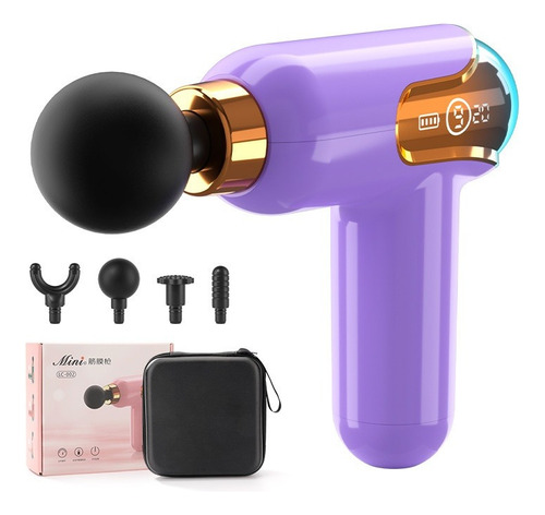 Pistola Masajeadora Eléctrica Mini Con Lcd Recargable
