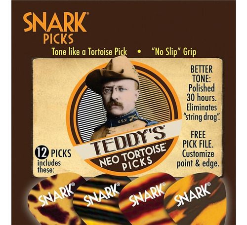 Snark Teddy's Neo Tortoise Guitar Picks 1.0 Mm 12 Pack