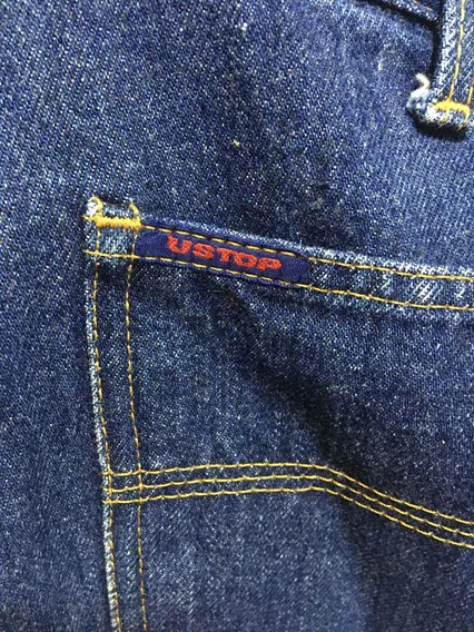 Ustop Calça Jeans Cargo Bolsos Facão Vintage Anos 80 Tam 48