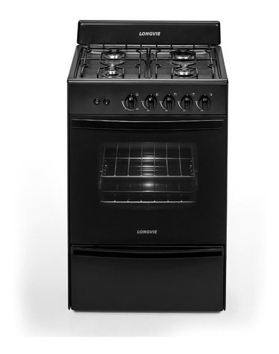 Imagen 2 de 3 de Cocina A Gas Longvie 12331g 56cm Grafito Cajón Parrilla