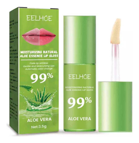 Brillo De Labios Hidratante Natural Con Aloe Natural, Color