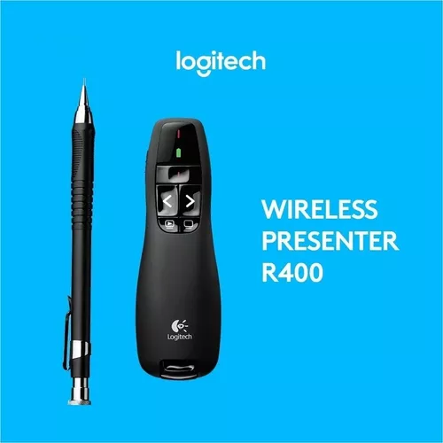 Logitech Wireless Presenter R400 – Presentador inalámbrico con puntero láser,  Alcance 15m, Receptor USB - Yoytec