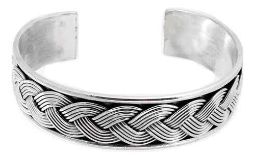 Pulsera De 925 Plata Esterlina Hombres Detalles Trenzad...