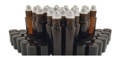 75 Pz Envase-botella Rollon 5ml Vidrio/cristal Ambar(it-183)