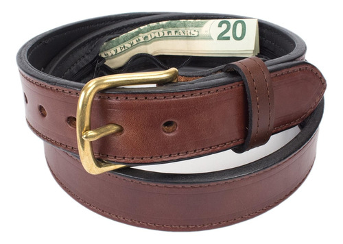 Cinturón De Cuero De Viaje Con Bolsillo Para Dinero Oculto (