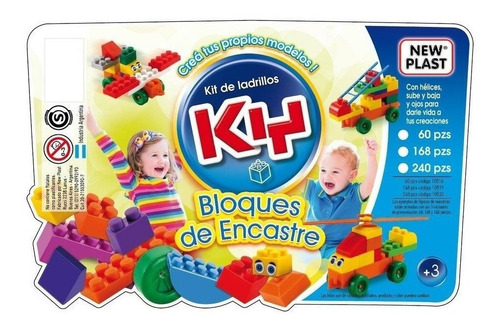 New Plast Ky 60 Piezas Juego De Encastre Balde Con Bloques