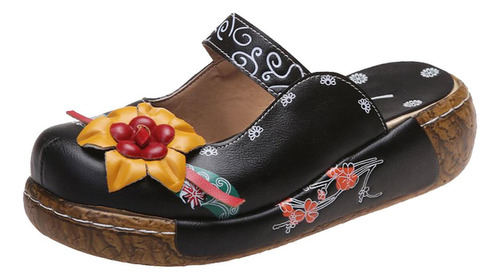 Nuevo Estilo Sandalias Y Babuchas Estilo Étnico Flores