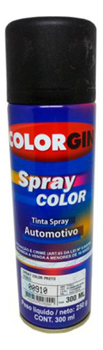 Tinta Spray Automotiva Colorgin Preto Fosco 300ml 3un