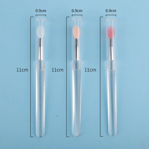 3 Pz Brocha Silicón Flexible Con Tapa P Sombra En Glitter