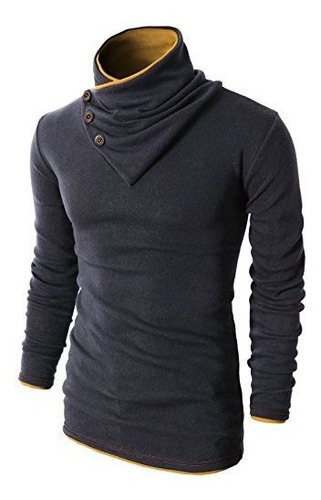 H2h Sueter Pullover A La Moda Cuello Entallado Con Linea Obl