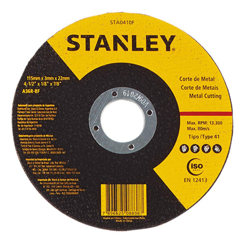 Disco Corte Stanley 4.1/2x7/8x3.0