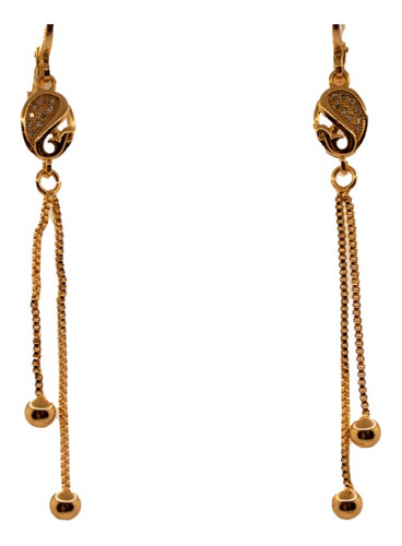 Aretes Brillantes, Oro Laminado, 14k, Aretes Largos