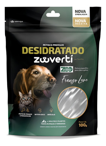 Snack Papapets Desidratado Para Cães Frango Leve 100g