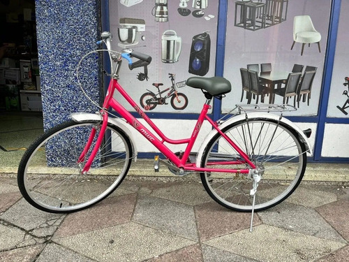 Bicicleta Paseo Unisex Rodado 26 + Parrilla Color Celeste
