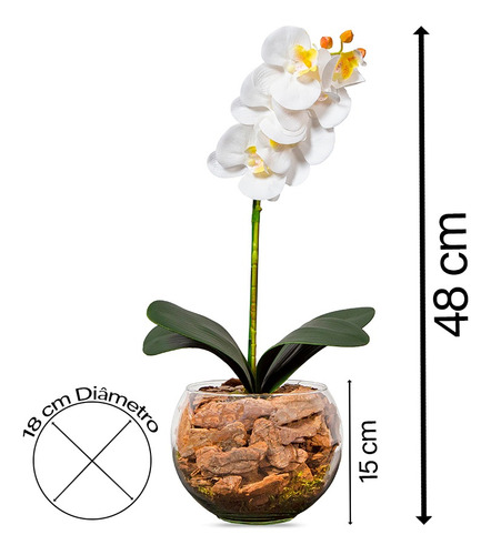 Arranjo Para Mesa De Jantar Orquídeas Branca Artificial | Parcelamento sem  juros