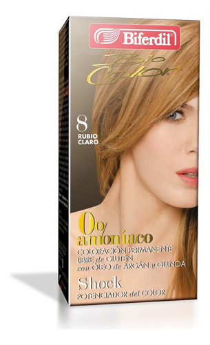  Tintura Biferdil Biocolor 0% Amoniaco Libre De Gluten Nº8 Tono Nº8 Rubio Claro