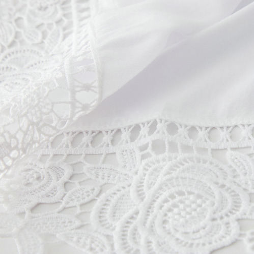 Camisón De Novia De Algodón Para Mujer, Bata De Encaje