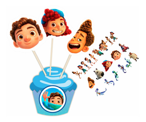Kit Imprimible Topper Sticker Luca Disney Candy Bar