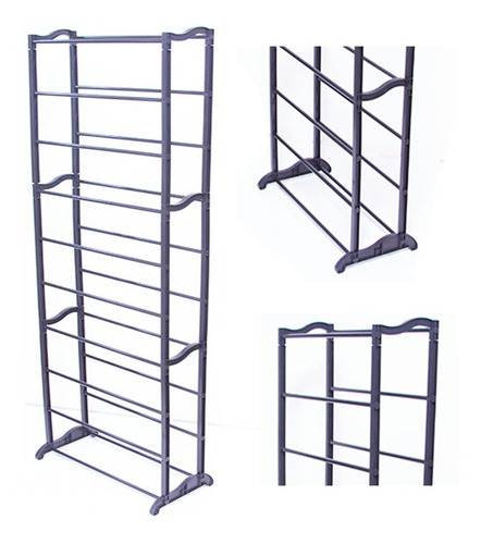 Zapatera Rack Practico 10 Niveles Negra 30 Pares Organizador