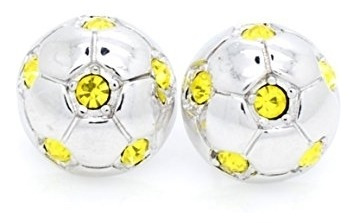 Aretes  De Bola De Fútbol Con Diseño Para Mujeres