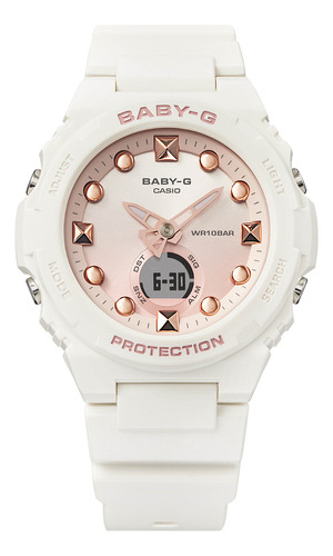 Reloj Mujer Casio Bga-320-7a1dr Baby-g Color De La Correa Blanco Color Del Bisel Blanco Color Del Fondo Rosa