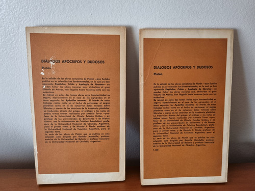 Diálogos Apócrifos Y Dudosos - Tomos 1 Y 2 - Platón (Usado)