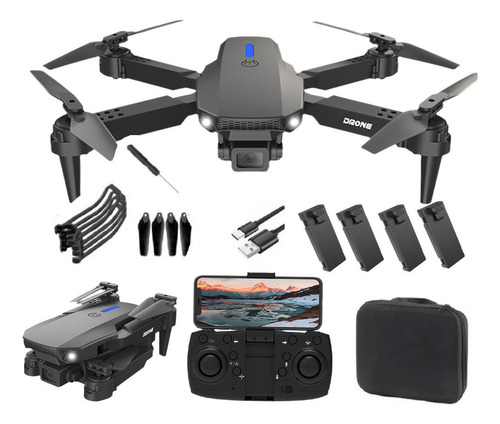 Mini Drone Profesional Con 2 Cámaras 4 Baterías