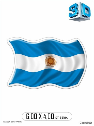 Calco Encapsulado C/resina 3d Domes Bandera Argentina