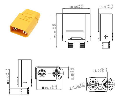 10 Pares De Conectores Xt90s Xt90, Conector Antichispa Macho
