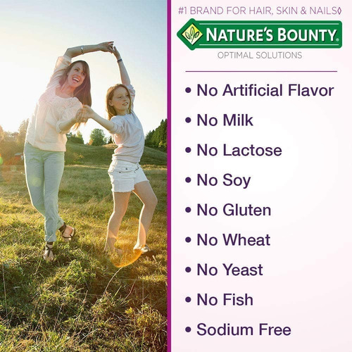 Vitamina Biotina Optimal Solutions Pelo, Piel Y Uñas Gomita
