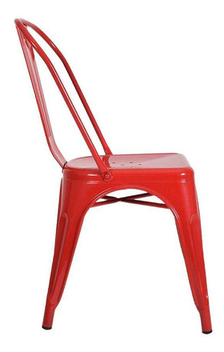 Imagen 3 de 3 de Silla Tolix Metálica Roja Hogar Restaurante